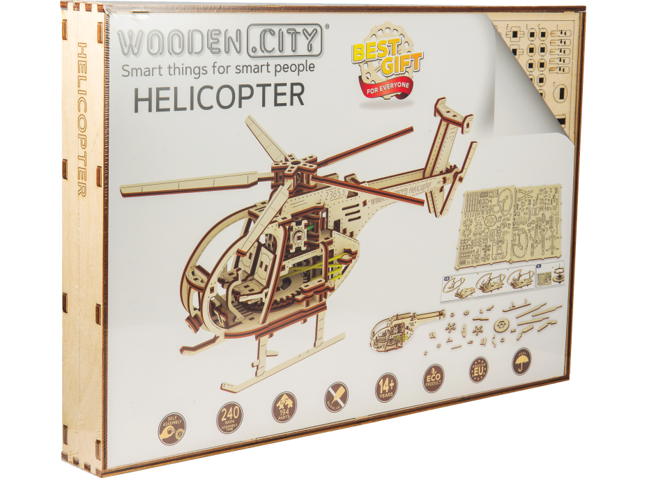 WOODEN CITY 3D puzzle Vrtulník 173 dílů