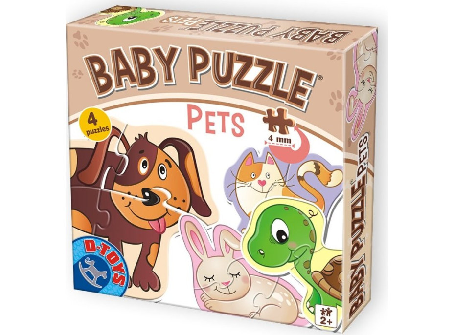 D-TOYS Baby puzzle Domácí mazlíčci 4v1 (2-4 dílky)