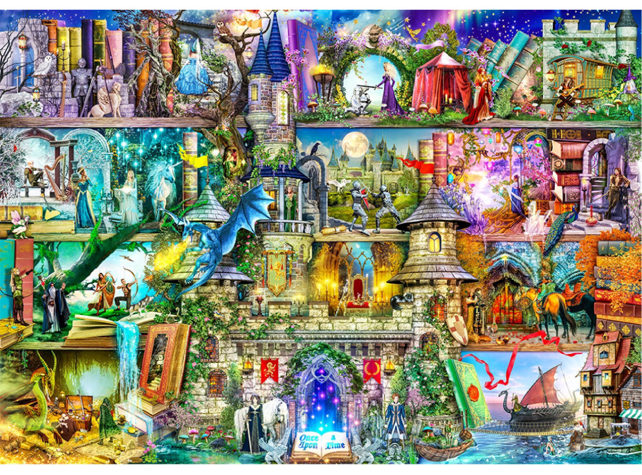 WOODEN CITY Dřevěné puzzle Byla jednou jedna pohádka 2v1, 2000 dílků EKO