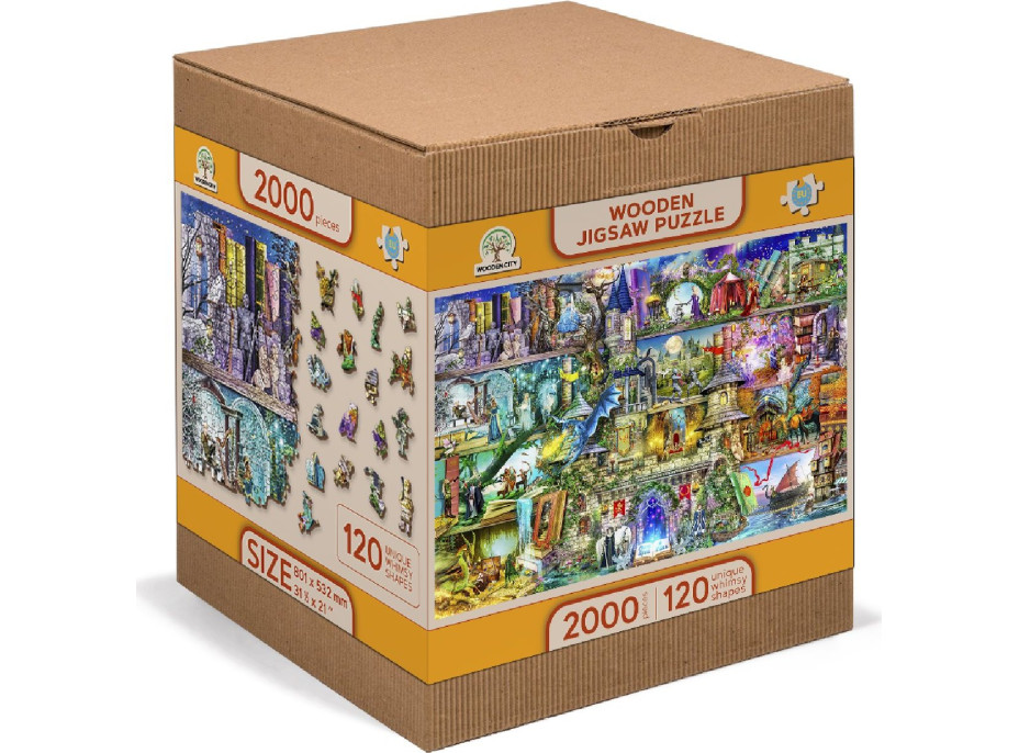 WOODEN CITY Dřevěné puzzle Byla jednou jedna pohádka 2v1, 2000 dílků EKO