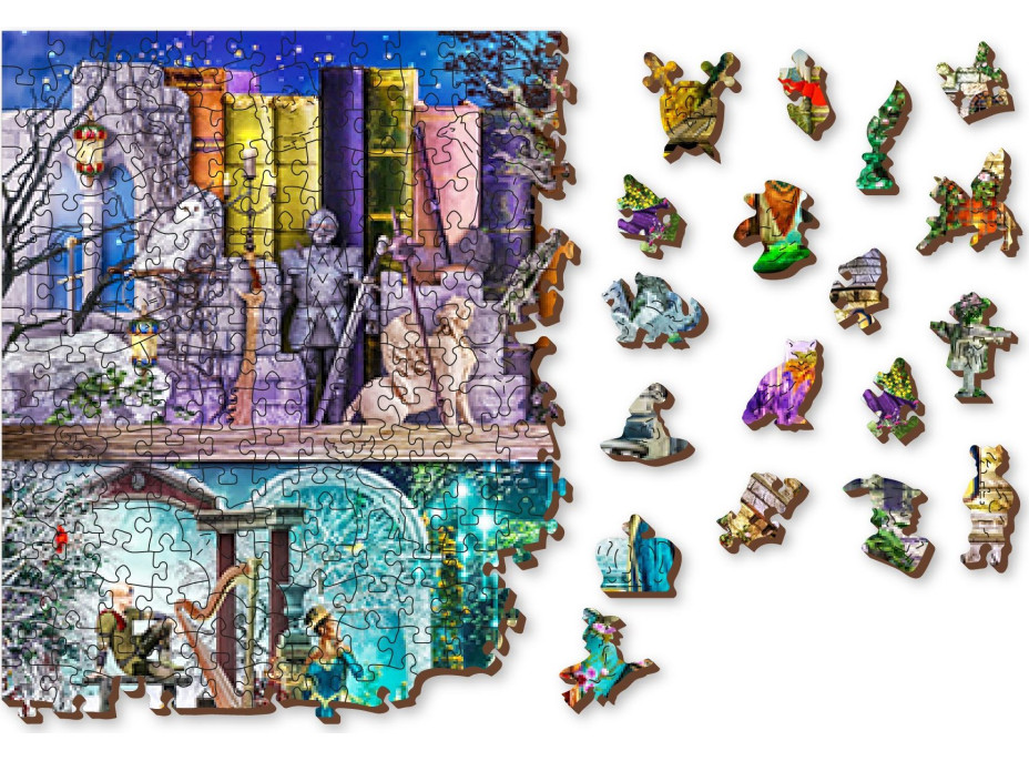 WOODEN CITY Dřevěné puzzle Byla jednou jedna pohádka 2v1, 2000 dílků EKO
