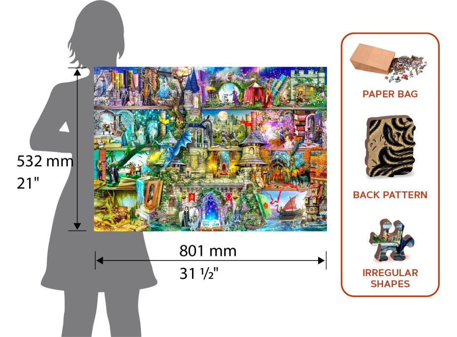 WOODEN CITY Dřevěné puzzle Byla jednou jedna pohádka 2v1, 2000 dílků EKO