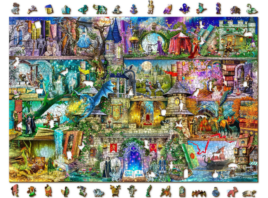 WOODEN CITY Dřevěné puzzle Byla jednou jedna pohádka 2v1, 2000 dílků EKO WOODEN CITY Dřevěné puzzle Byla jednou jedna pohádka 2v1, 2000 dílků EKO