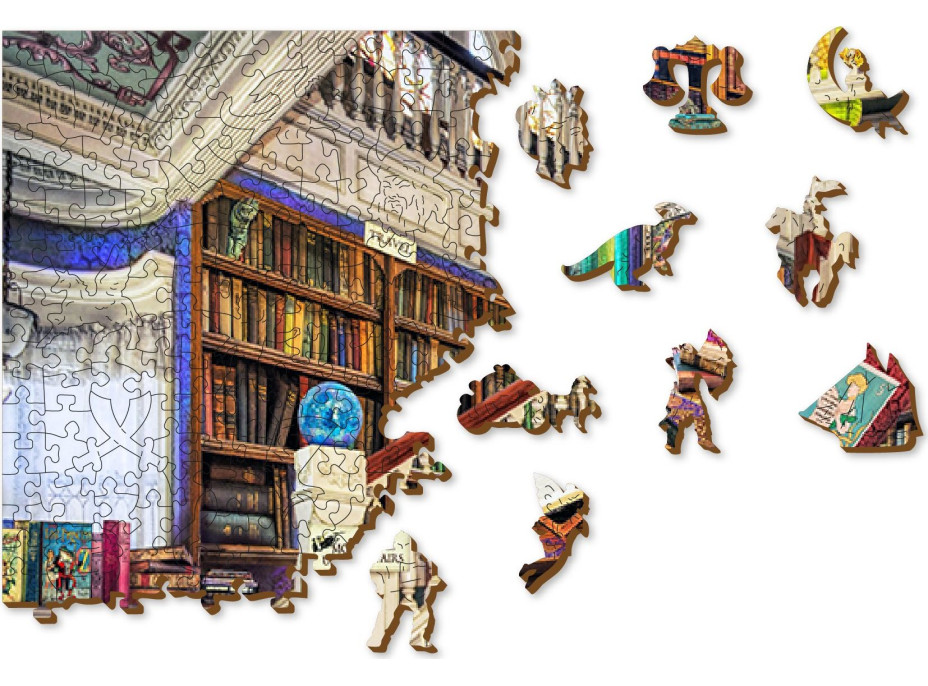 WOODEN CITY Dřevěné puzzle Přání v knihkupectví 2v1, 1010 dílků EKO