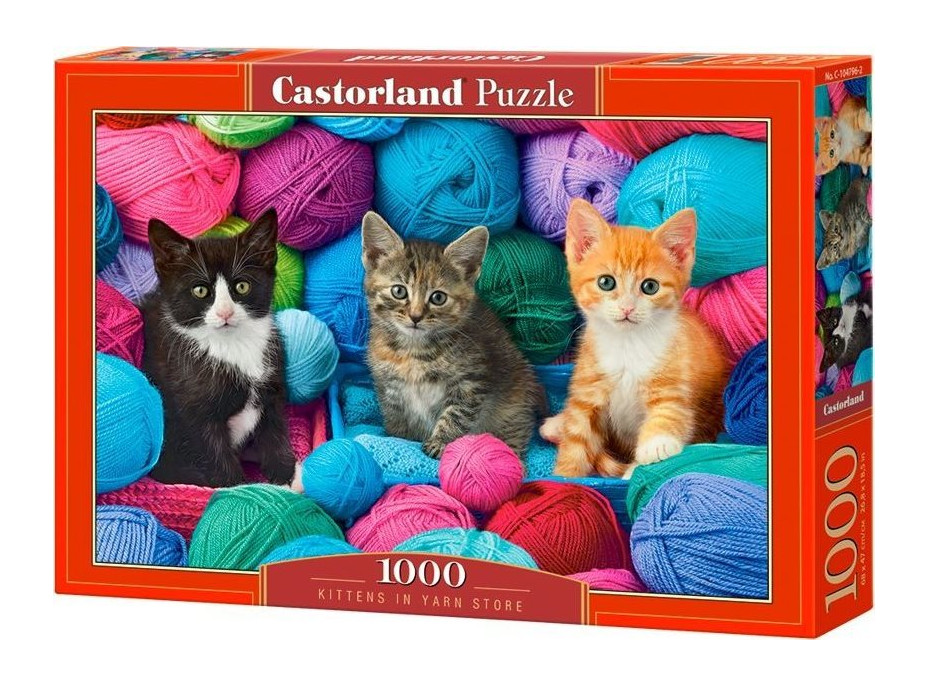 CASTORLAND Puzzle Koťata v obchodě s přízí 1000 dílků