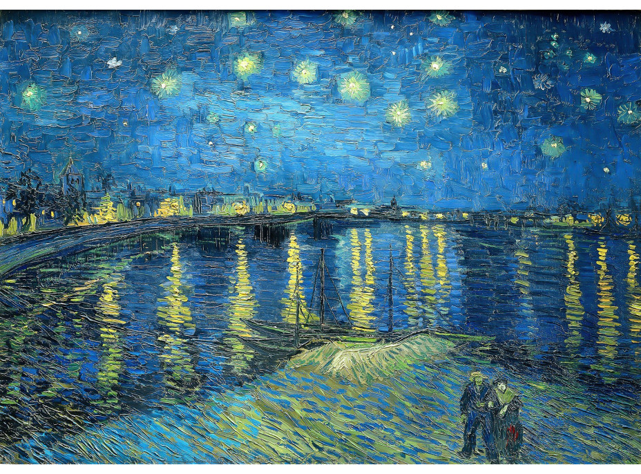 ENJOY Puzzle Vincent Van Gogh: Hvězdná noc nad Rhonou 1000 dílků