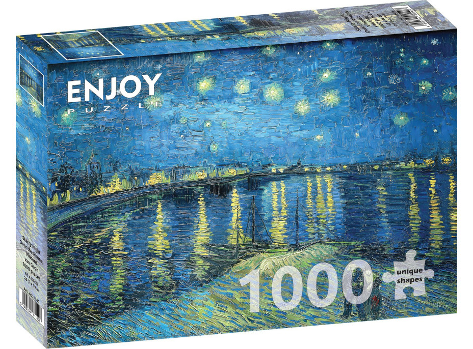 ENJOY Puzzle Vincent Van Gogh: Hvězdná noc nad Rhonou 1000 dílků