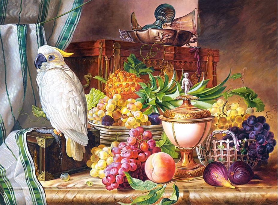 CASTORLAND Puzzle Zátiší s ovocem a papouškem 3000 dílků