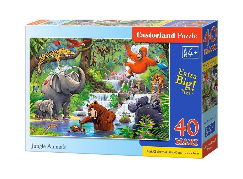 CASTORLAND Puzzle Zvířátka v džungli MAXI 40 dílků