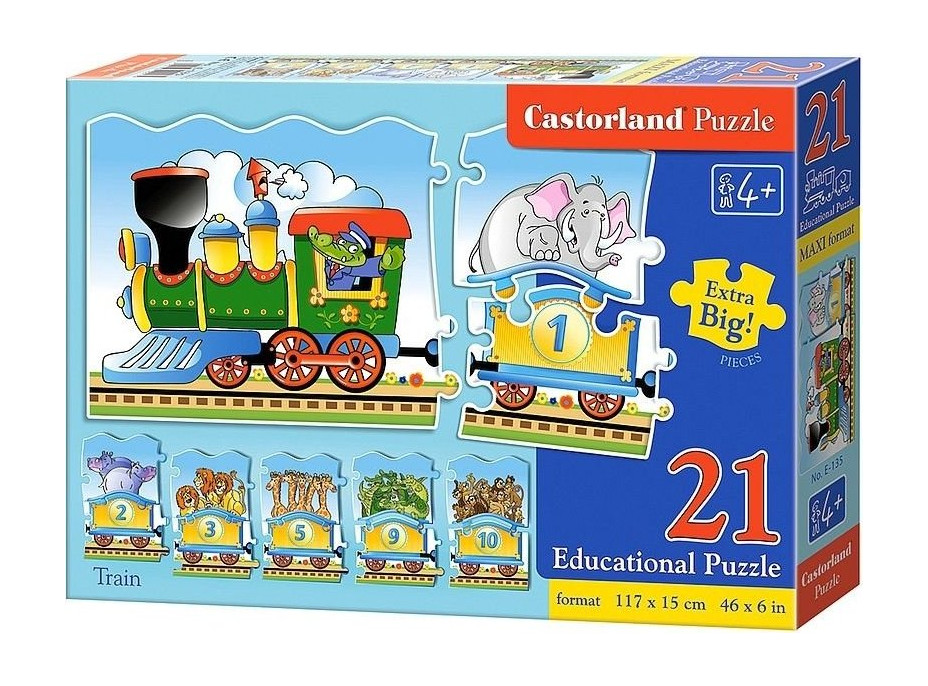 CASTORLAND Puzzle Učíme se čísla 1-10, Vláček 21 dílků
