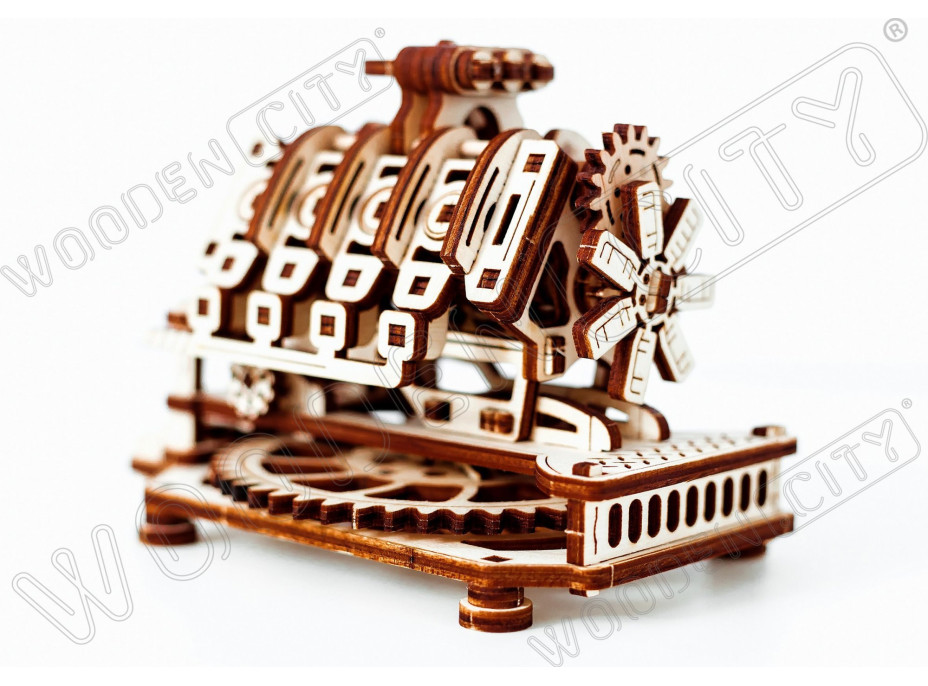 WOODEN CITY 3D puzzle Motor V8, 200 dílů