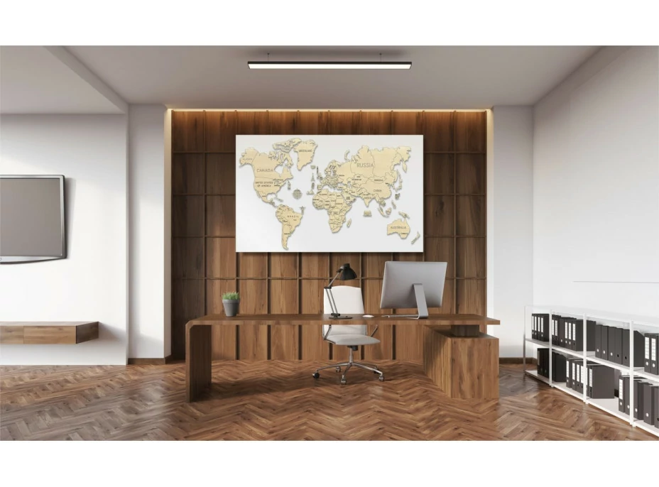 WOODEN CITY Dřevěná mapa světa velikost XL (120x80cm)