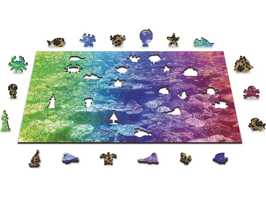 WOODEN CITY Dřevěné puzzle Korálový útes 2v1, 100 dílků EKO