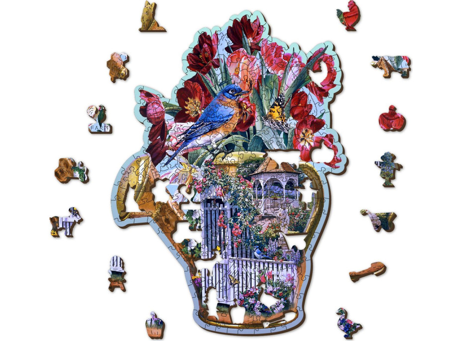 WOODEN CITY Dřevěné puzzle Skrytá zahradní konev 250 dílků EKO