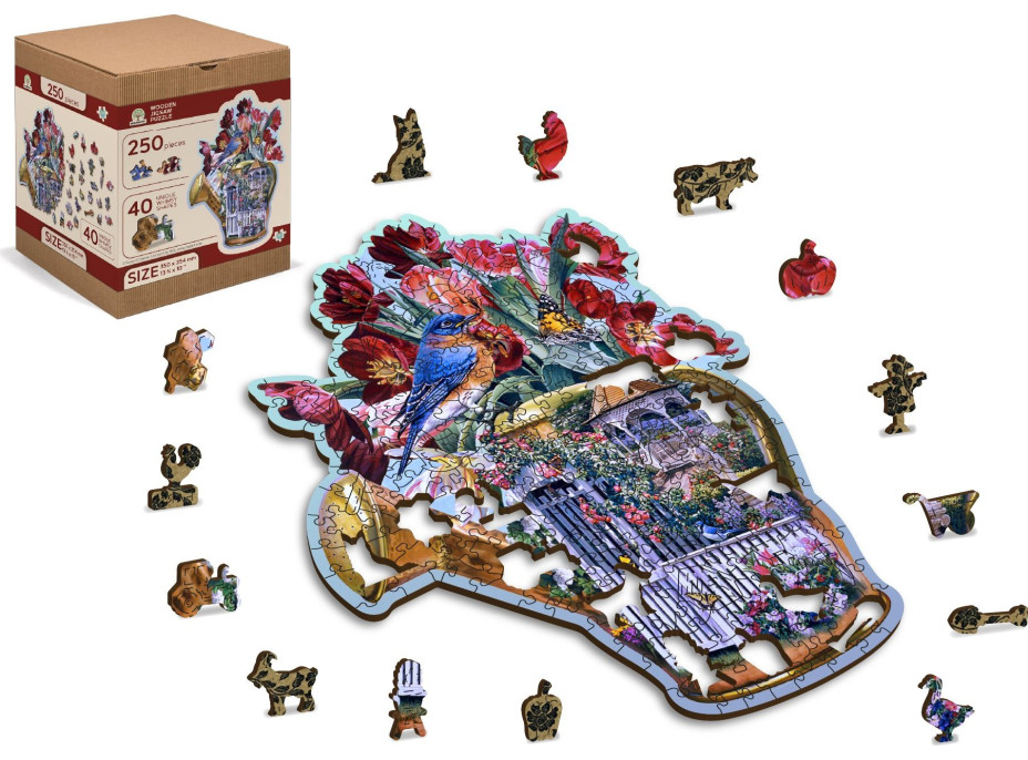 WOODEN CITY Dřevěné puzzle Skrytá zahradní konev 250 dílků EKO