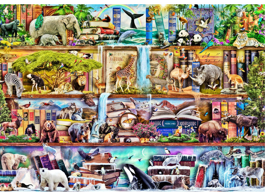 WOODEN CITY Dřevěné puzzle Úžasné království zvířat 2v1, 1010 dílků EKO