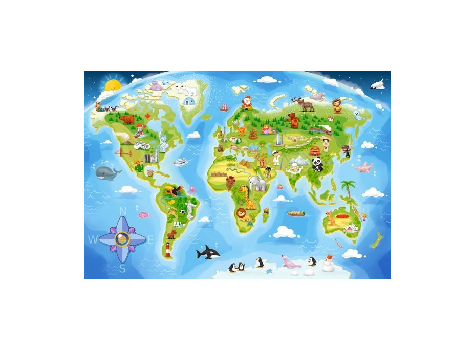 CASTORLAND Puzzle Obrázková mapa světa MAXI 40 dílků