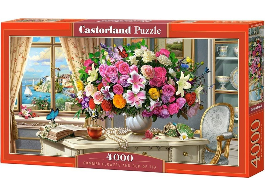 CASTORLAND Puzzle Letní kytice se šálkem čaje 4000 dílků