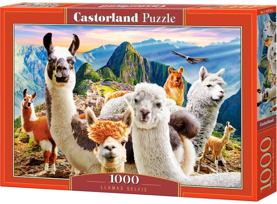 CASTORLAND Puzzle Selfie lam na Macchu Picchu 1000 dílků