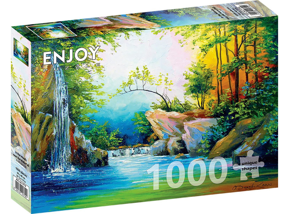 ENJOY Puzzle V lese u vodopádu 1000 dílků