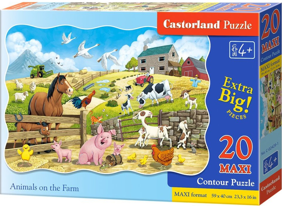 CASTORLAND Puzzle Zvířátka na farmě MAXI 20 dílků