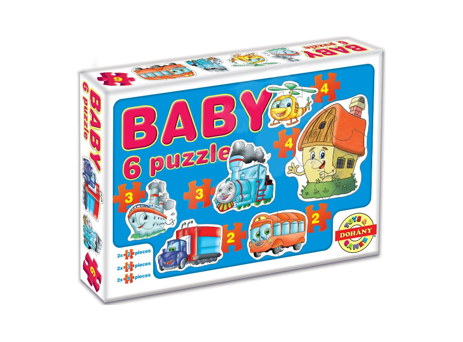 DOHÁNY Baby puzzle Doprava 6v1 (2-4 dílky)