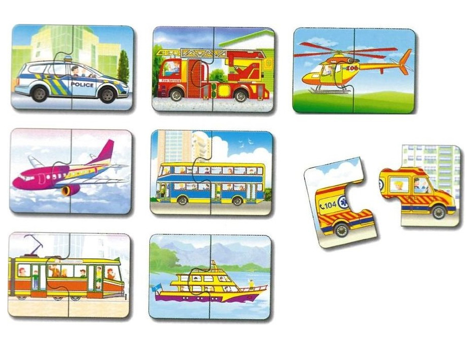 DOHÁNY Duo puzzle Dopravní prostředky 8x2 dílky