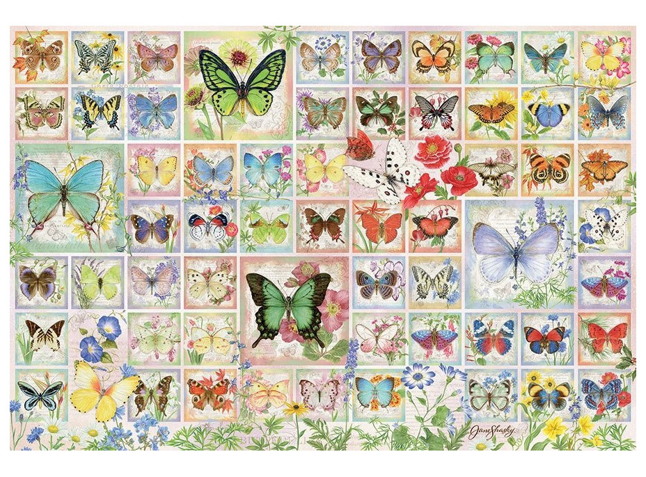 COBBLE HILL Puzzle Motýli a květy 2000 dílků