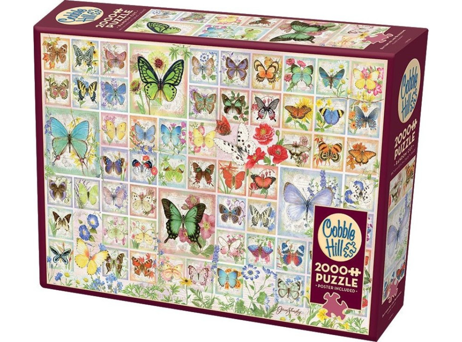 COBBLE HILL Puzzle Motýli a květy 2000 dílků