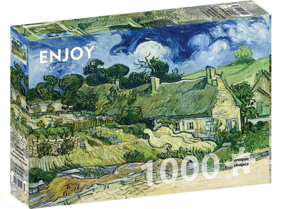 ENJOY Puzzle Vincent Van Gogh: Doškové chalupy v Cordeville 1000 dílků
