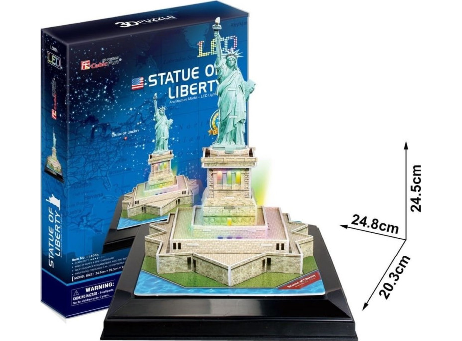 CUBICFUN Svítící 3D puzzle Socha Svobody 37 dílků