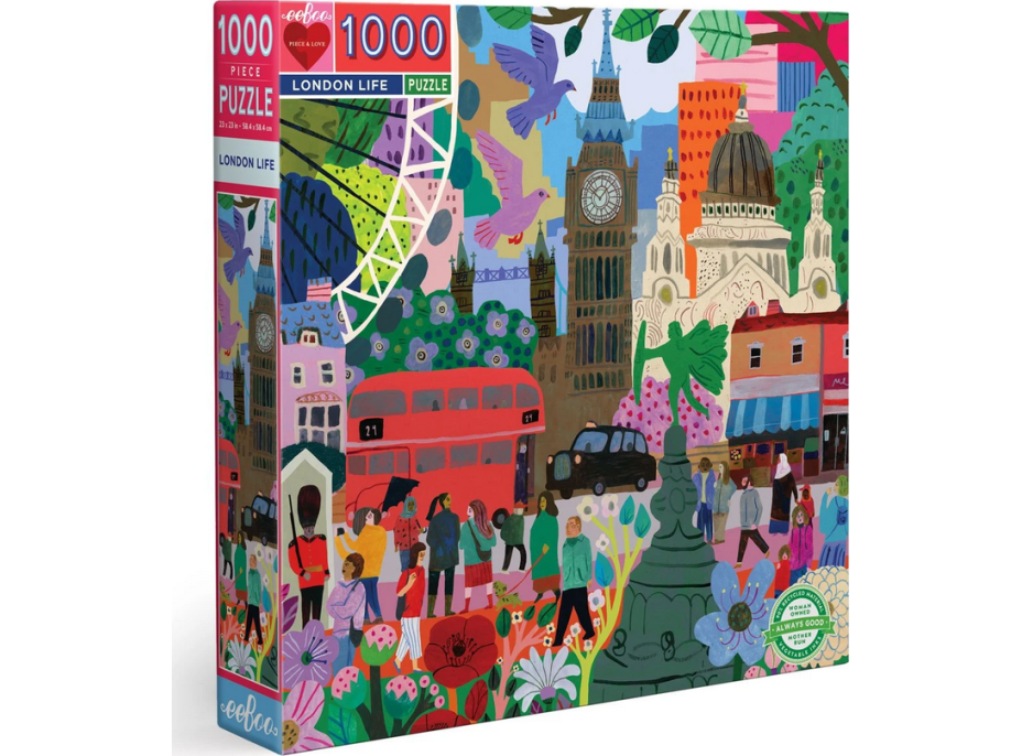 EEBOO Čtvercové puzzle Londýnský život 1000 dílků