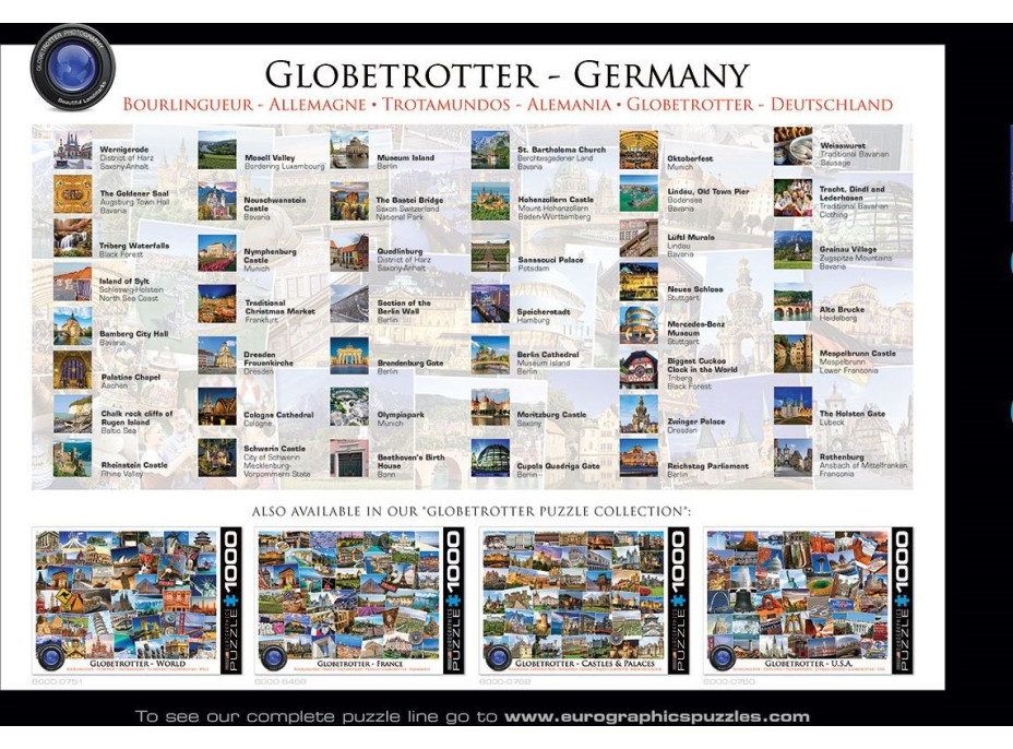 EUROGRAPHICS Puzzle Světoběžník - Německo 1000 dílků