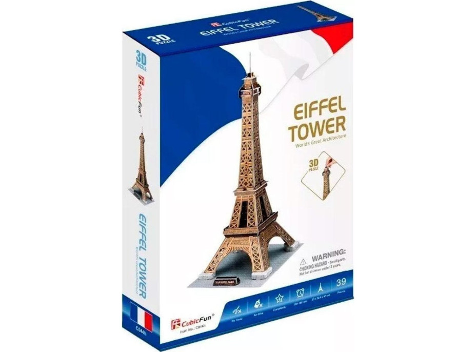 CUBICFUN 3D puzzle Eiffelova věž zlatá 39 dílků