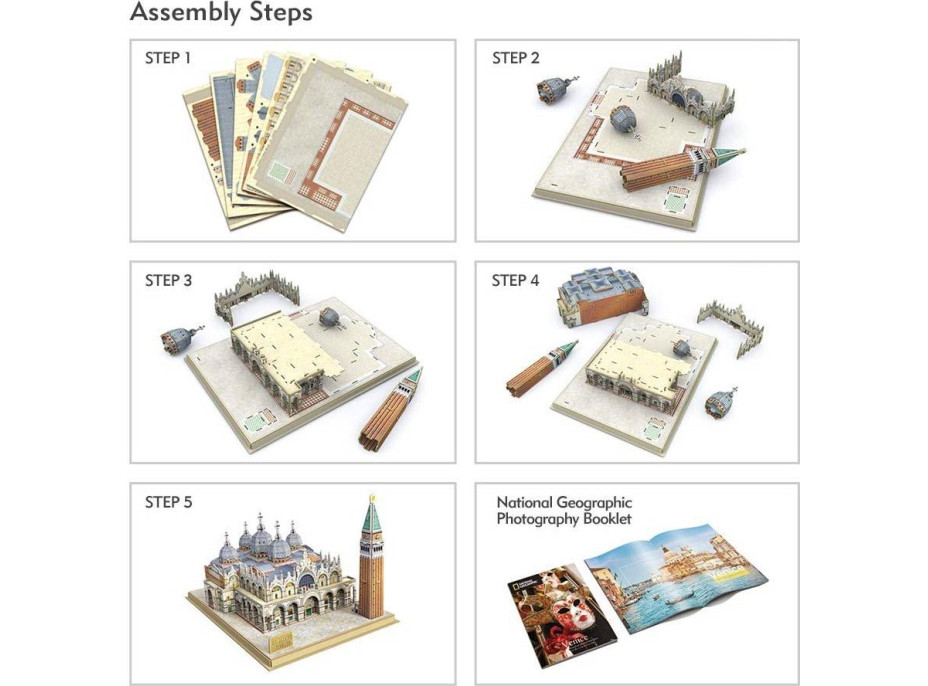 CUBICFUN 3D puzzle National Geographic: Náměstí svatého Marka 107 dílků