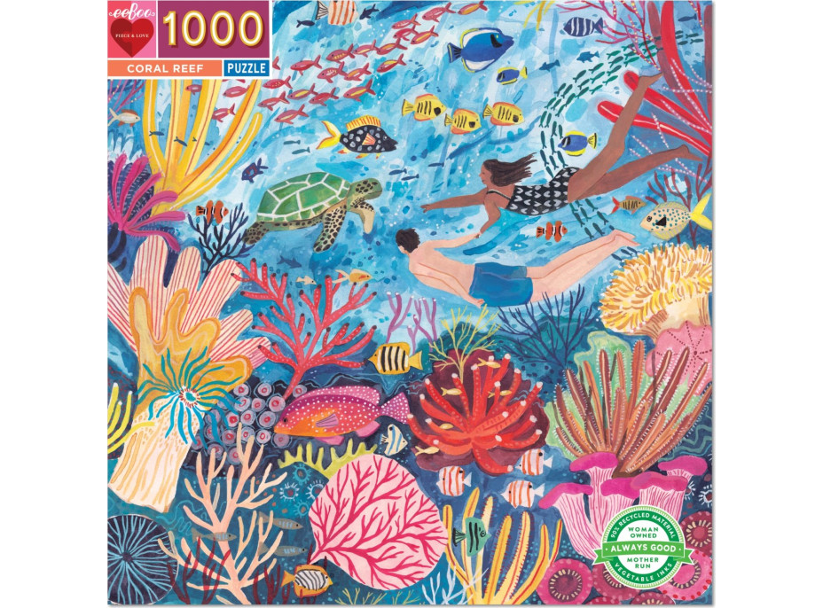 EEBOO Čtvercové puzzle Korálový útes 1000 dílků