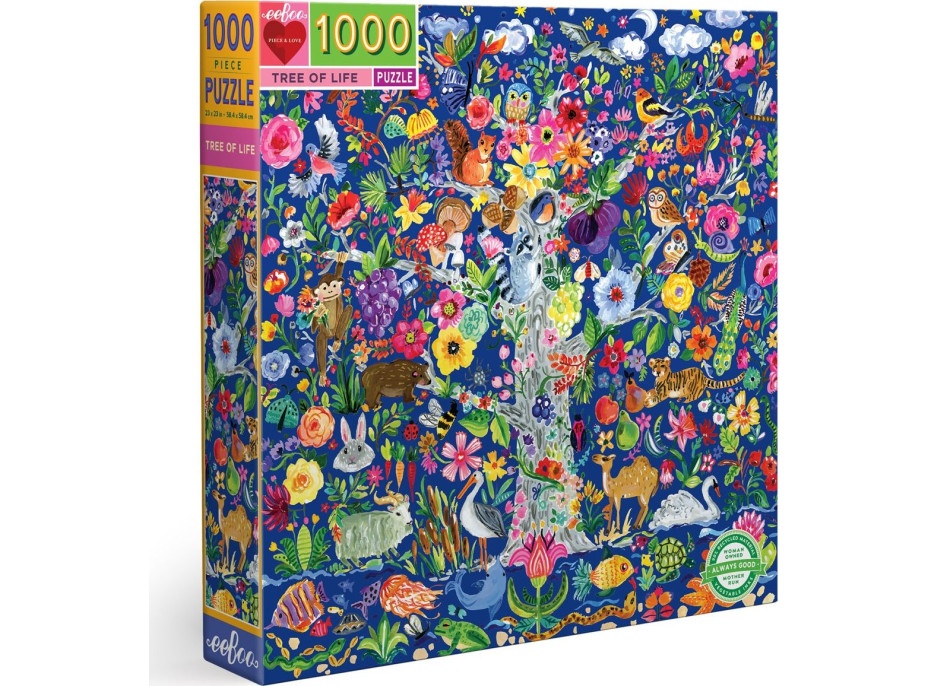 EEBOO Čtvercové puzzle Strom života 1000 dílků
