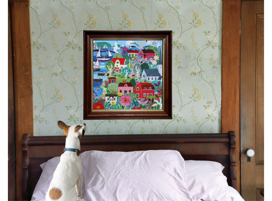 EEBOO Čtvercové puzzle Švédská rybářská vesnička 1000 dílků