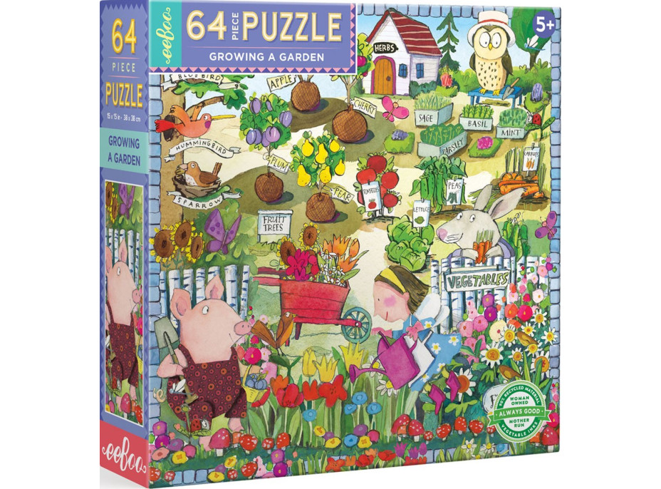 EEBOO Čtvercové puzzle Zahradničení 64 dílků