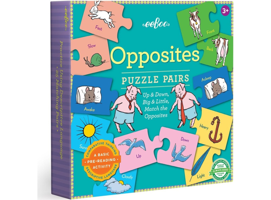 EEBOO Duo puzzle Protiklady (anglicky) 25x2 dílky