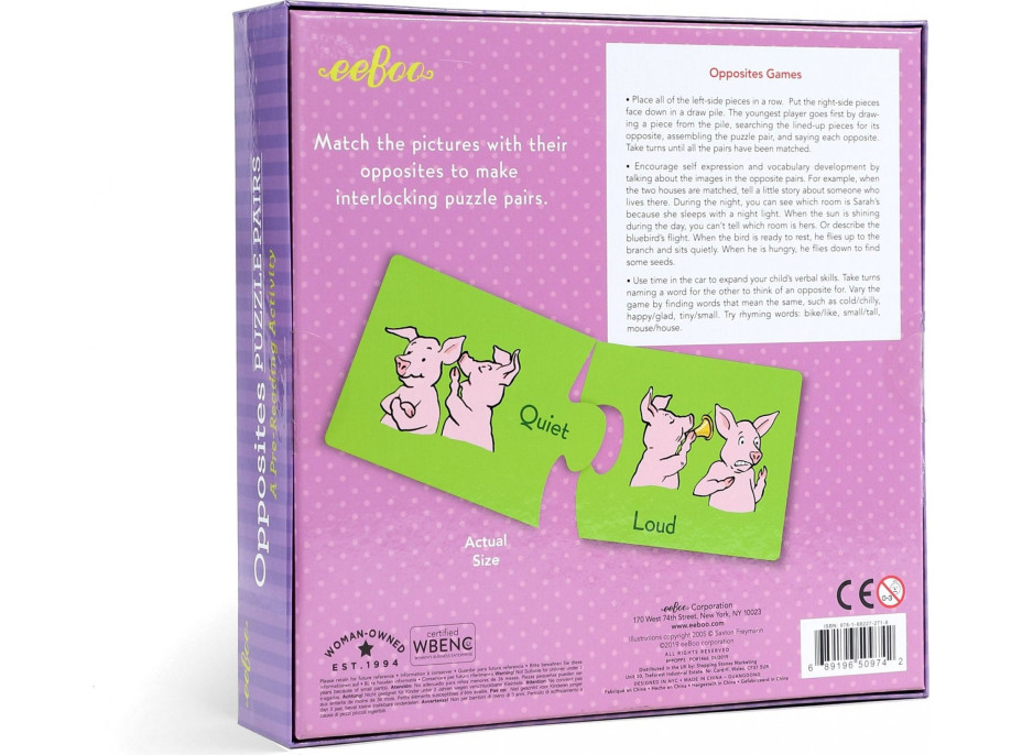 EEBOO Duo puzzle Protiklady (anglicky) 25x2 dílky