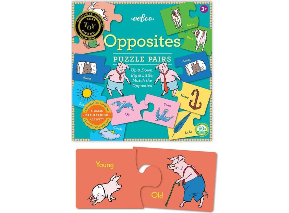 EEBOO Duo puzzle Protiklady (anglicky) 25x2 dílky