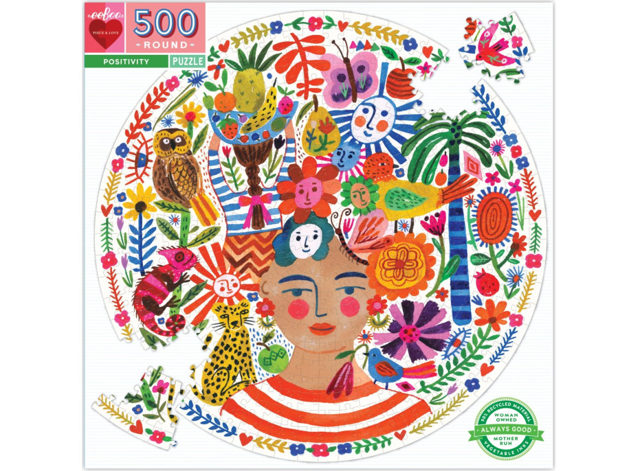 EEBOO Kulaté puzzle Pozitivita 500 dílků