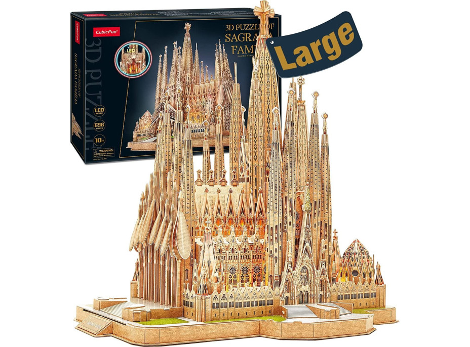 CUBICFUN Svítící 3D puzzle Sagrada Família 696 dílků