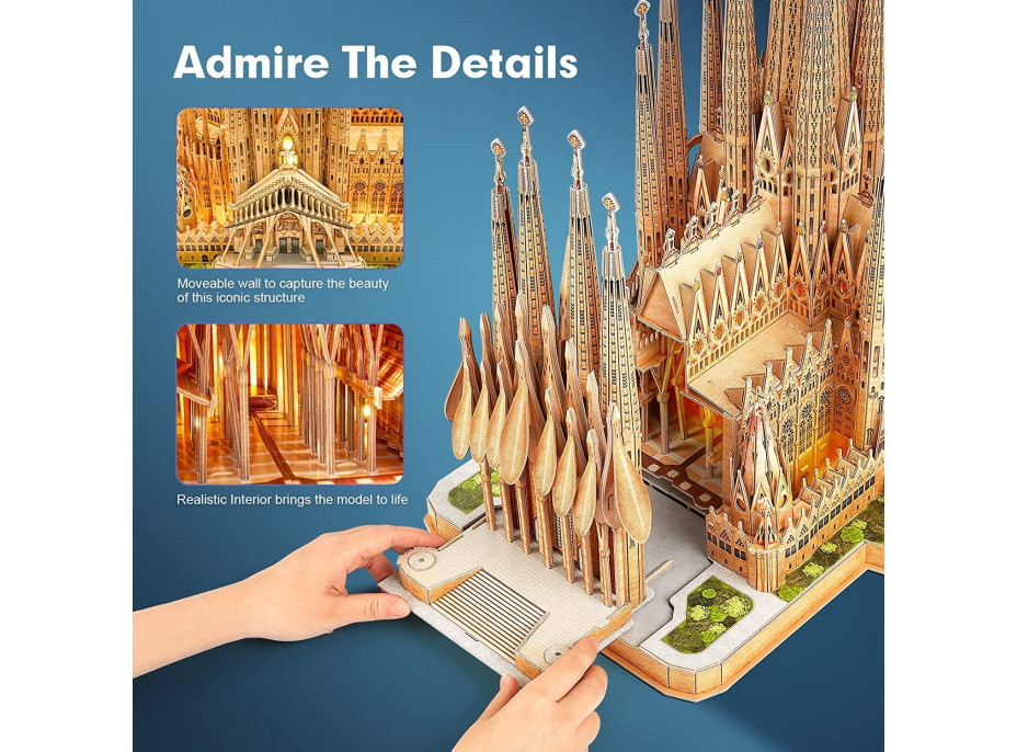 CUBICFUN Svítící 3D puzzle Sagrada Família 696 dílků