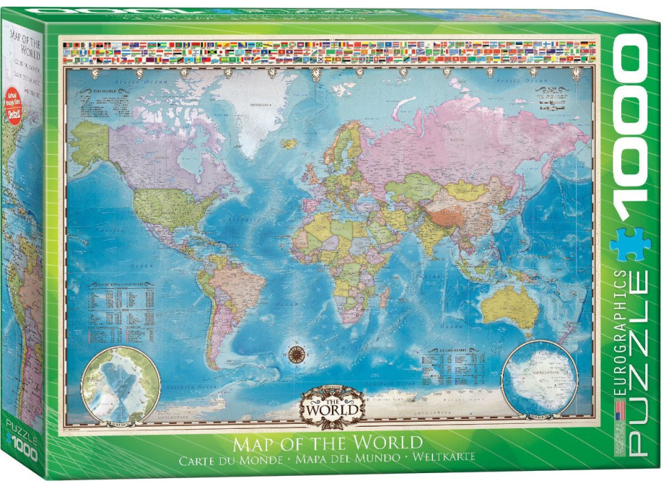 EUROGRAPHICS Puzzle Mapa světa 1000 dílků