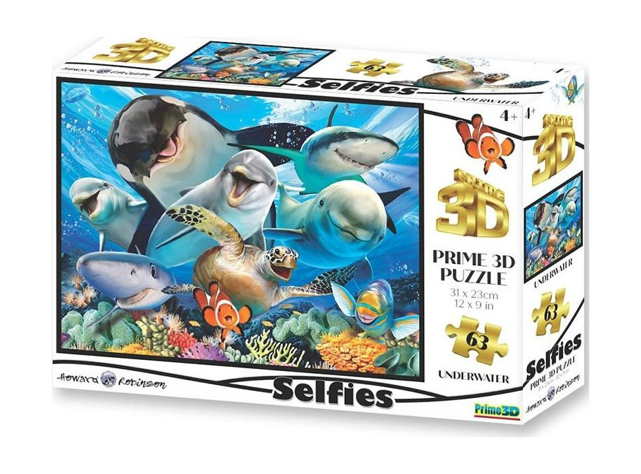 PRIME 3D Puzzle Podvodní selfie 3D 63 dílků PRIME 3D Puzzle Podvodní selfie 3D 63 dílků