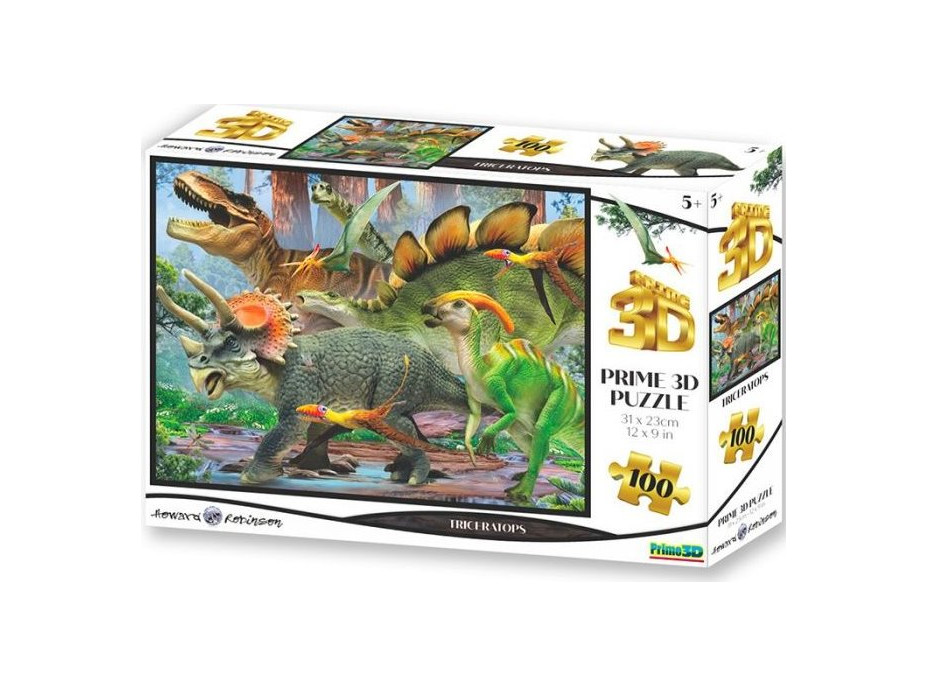 PRIME 3D Puzzle Triceratops 3D 100 dílků