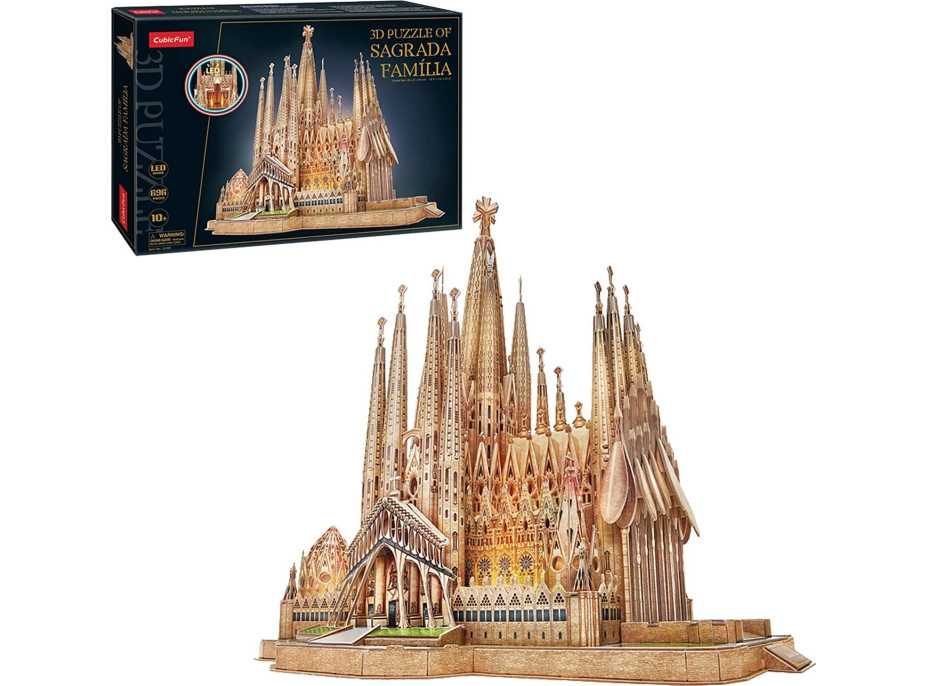 CUBICFUN Svítící 3D puzzle Sagrada Família 696 dílků