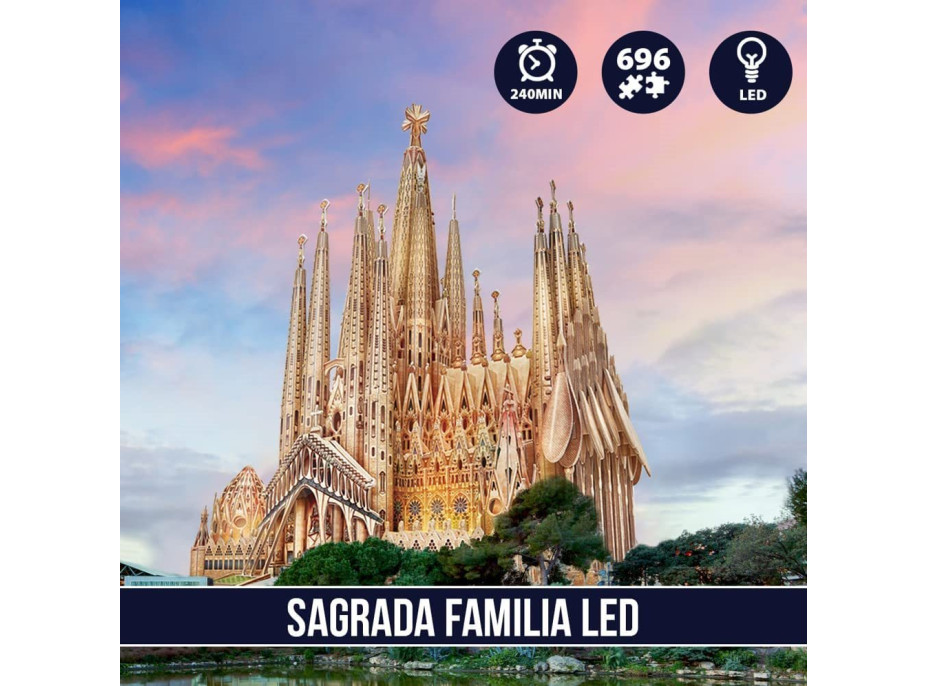 CUBICFUN Svítící 3D puzzle Sagrada Família 696 dílků